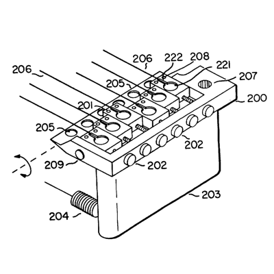 US Patent No. 4,453,443 - Paul Reed Smith - Pitch Stabilized String Suspension System For Musical Instruments - Patents Rock - Russell IP