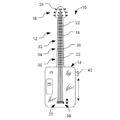 US Patent No. 10,810,974 - Ciari Guitars Inc - Foldable Stringed Instrument - Patents Rock - Russell IP