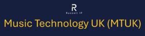 A banner for Russell IP’s blog post on writing an article for Music Technology UK (MTUK) about patents that have changed how we make and hear music